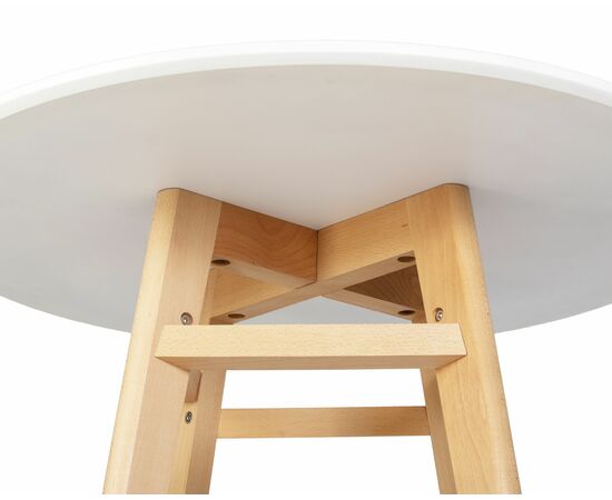 Стол обеденный DOBRIN ALBERT'80, белая столешница, основание светлый бук, Вариант: белая столешница, основание светлый бук, изображение 4 | Интернет магазин мебели и декора LifeDekor