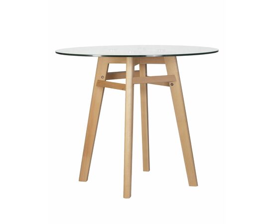 Стол обеденный DOBRIN HENRY`90 GLASS, столешница стекло, деревянное основание, Вариант: столешница стекло, деревянное основание | Интернет магазин мебели и декора LifeDekor