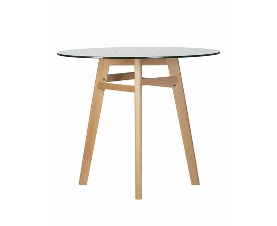 Стол обеденный DOBRIN HENRY`90 GLASS, столешница стекло, деревянное основание, Вариант: столешница стекло, деревянное основание, изображение 2 | Интернет магазин мебели и декора LifeDekor