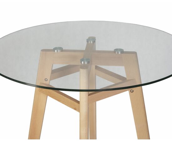 Стол обеденный DOBRIN HENRY`90 GLASS, столешница стекло, деревянное основание, Вариант: столешница стекло, деревянное основание, изображение 4 | Интернет магазин мебели и декора LifeDekor