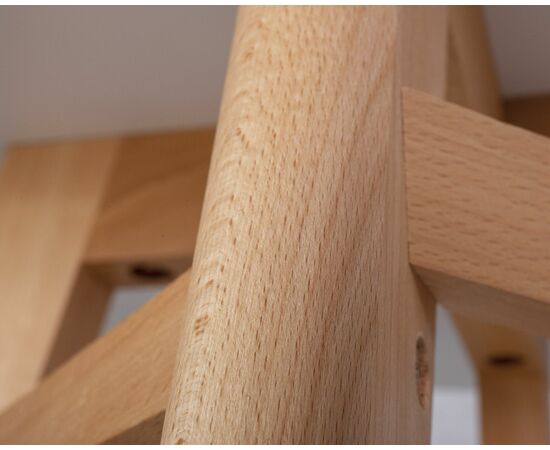 Стол обеденный DOBRIN ALBERT'90, белая столешница, основание светлый бук, Вариант: белая столешница, основание светлый бук, изображение 5 | Интернет магазин мебели и декора LifeDekor