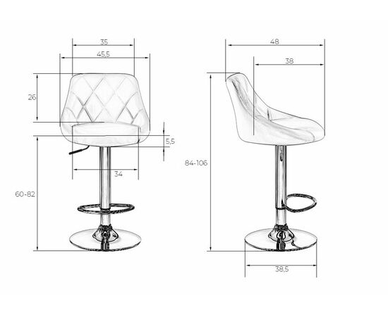 Стул барный DOBRIN LOGAN BLACK, мокко велюр (MJ9-9), Вариант: мокко велюр (MJ9-9), изображение 9 | Интернет магазин мебели и декора LifeDekor