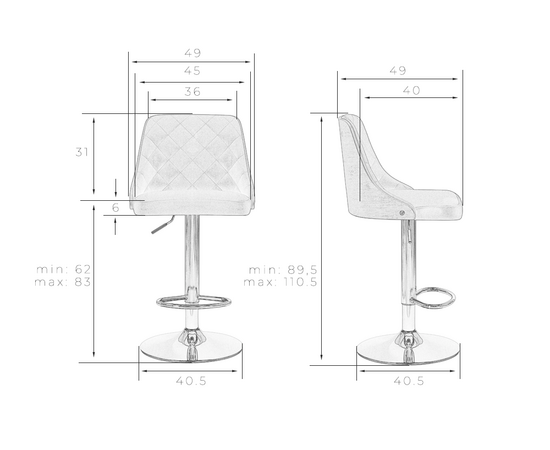Стул барный DOBRIN MARTIN, цвет черный PU ABA 001, Вариант: цвет черный PU ABA 001, изображение 12 | Интернет магазин мебели и декора LifeDekor