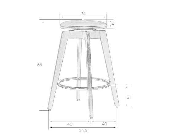 Табурет полубарный DOBRIN TOM'66, цвет черный глянец PU ABD 002, Вариант: цвет черный глянец PU ABD 002, изображение 7 | Интернет магазин мебели и декора LifeDekor