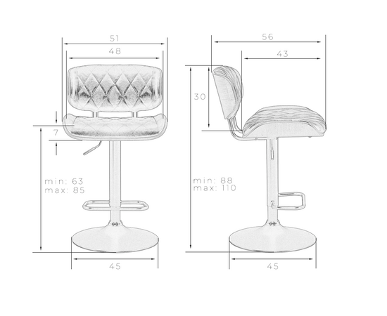 Стул барный DOBRIN MORGAN, цвет черный глянец PU ABD 002, Вариант: цвет черный глянец PU ABD 002, изображение 12 | Интернет магазин мебели и декора LifeDekor