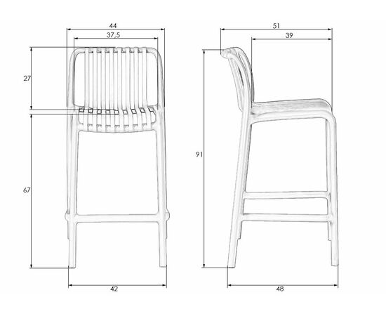 Стул полубарный DOBRIN CHLOE, темно-серый, Вариант: темно-серый, изображение 11 | Интернет магазин мебели и декора LifeDekor