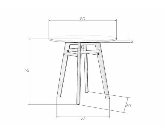 Стол обеденный DOBRIN ALBERT'80, белая столешница, основание светлый бук, Вариант: белая столешница, основание светлый бук, изображение 6 | Интернет магазин мебели и декора LifeDekor