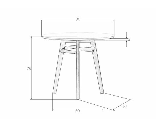 Стол обеденный DOBRIN ALBERT'90, белая столешница, основание светлый бук, Вариант: белая столешница, основание светлый бук, изображение 6 | Интернет магазин мебели и декора LifeDekor