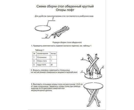 Стол круглый "Шип-32" ноги белые (пластикТерра графит 1426/ЛДСП 32 мм/кромка серый), изображение 3 | Интернет магазин мебели и декора LifeDekor
