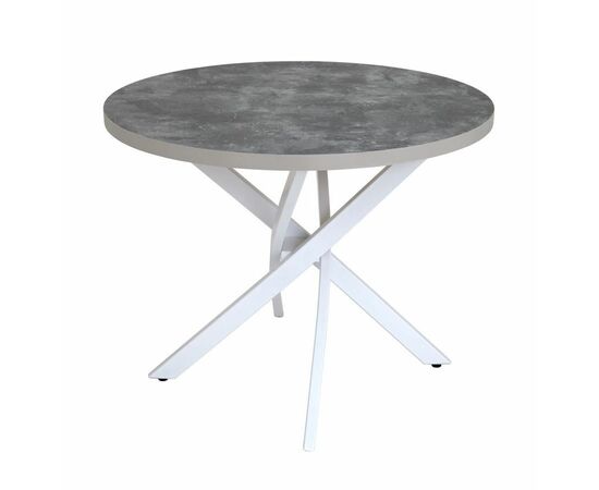 Стол круглый "Шип-32" ноги белые (пластикТерра графит 1426/ЛДСП 32 мм/кромка серый) | Интернет магазин мебели и декора LifeDekor