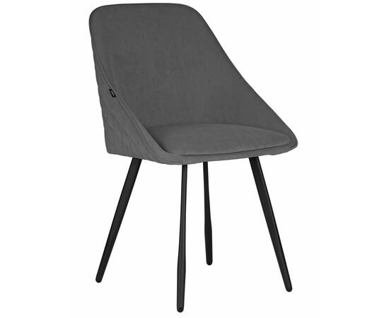 Стул обеденный DOBRIN STELLA, ЭМАЛЬ ЧЕРНЫЙ МУАР велюр Catania Stone | Интернет магазин мебели и декора LifeDekor