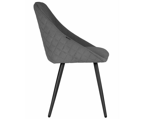 Стул обеденный DOBRIN STELLA, ЭМАЛЬ ЧЕРНЫЙ МУАР велюр Catania Stone, изображение 3 | Интернет магазин мебели и декора LifeDekor