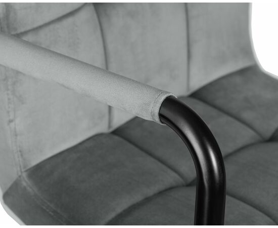 Стул барный DOBRIN KRUGER ARM BLACK, серый велюр (MJ9-75), Вариант: серый велюр (MJ9-75), изображение 7 | Интернет магазин мебели и декора LifeDekor