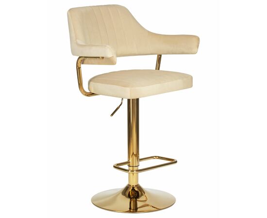 Стул барный DOBRIN CHARLY GOLD, бежевый велюр (MJ9-10), Вариант: бежевый велюр (MJ9-10), изображение 2 | Интернет магазин мебели и декора LifeDekor