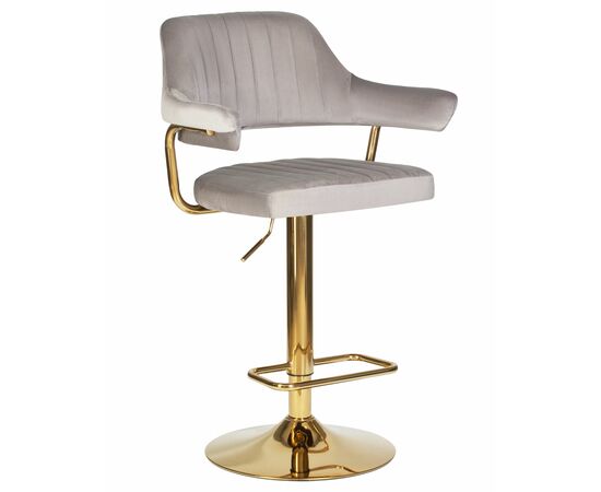 Стул барный DOBRIN CHARLY GOLD, серый велюр (MJ9-75), Вариант: серый велюр (MJ9-75) | Интернет магазин мебели и декора LifeDekor