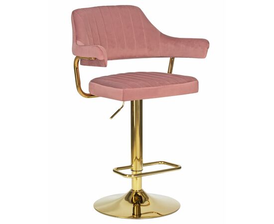 Стул барный DOBRIN CHARLY GOLD, розовый велюр (MJ9-32), Вариант: розовый велюр (MJ9-32) | Интернет магазин мебели и декора LifeDekor