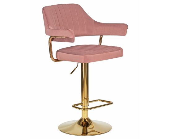 Стул барный DOBRIN CHARLY GOLD, розовый велюр (MJ9-32), Вариант: розовый велюр (MJ9-32), изображение 2 | Интернет магазин мебели и декора LifeDekor
