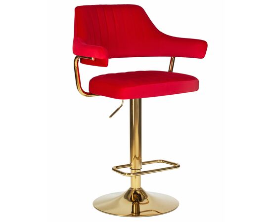 Стул барный DOBRIN CHARLY GOLD, красный велюр (MJ9-45), Вариант: красный велюр (MJ9-45) | Интернет магазин мебели и декора LifeDekor
