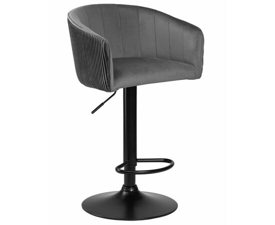 Стул барный DOBRIN DARCY BLACK, серый велюр (1922-19), Вариант: серый велюр (1922-19) | Интернет магазин мебели и декора LifeDekor