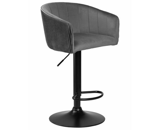 Стул барный DOBRIN DARCY BLACK, серый велюр (1922-19), Вариант: серый велюр (1922-19), изображение 2 | Интернет магазин мебели и декора LifeDekor