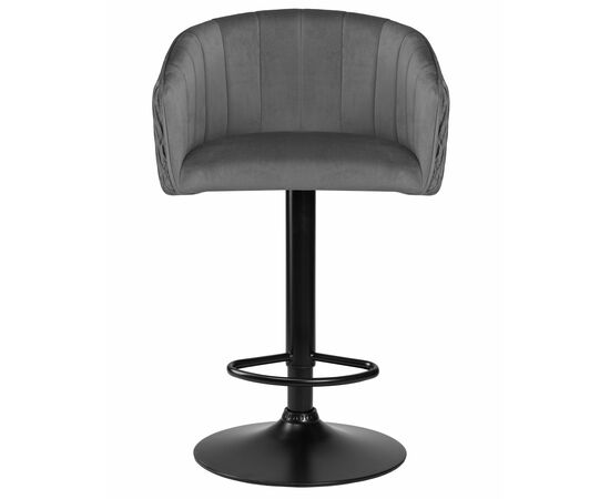 Стул барный DOBRIN DARCY BLACK, серый велюр (1922-19), Вариант: серый велюр (1922-19), изображение 6 | Интернет магазин мебели и декора LifeDekor