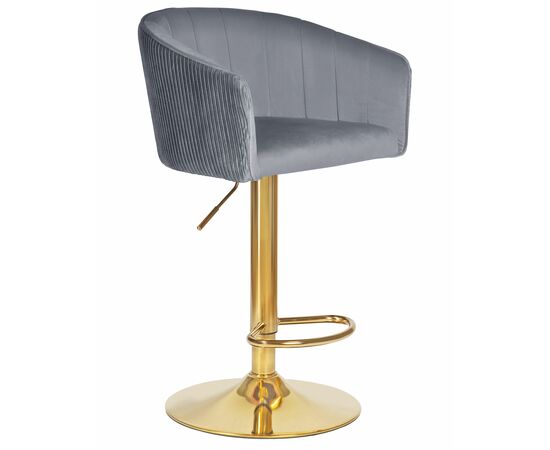 Стул барный DOBRIN DARCY GOLD, серый велюр (1922-19), Вариант: серый велюр (1922-19), изображение 2 | Интернет магазин мебели и декора LifeDekor