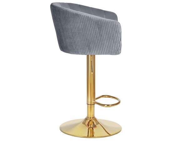 Стул барный DOBRIN DARCY GOLD, серый велюр (1922-19), Вариант: серый велюр (1922-19), изображение 3 | Интернет магазин мебели и декора LifeDekor