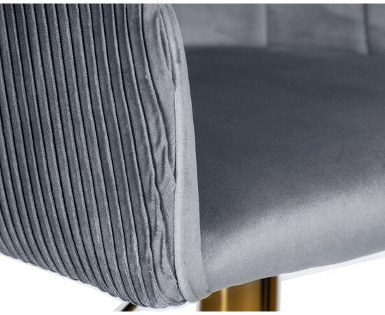 Стул барный DOBRIN DARCY GOLD, серый велюр (1922-19), Вариант: серый велюр (1922-19), изображение 7 | Интернет магазин мебели и декора LifeDekor