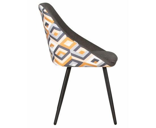Стул обеденный DOBRIN MARKUS, ЭМАЛЬ ЧЕРНЫЙ МУАР ткань Candy Graphite+Escada Ochre, изображение 3 | Интернет магазин мебели и декора LifeDekor