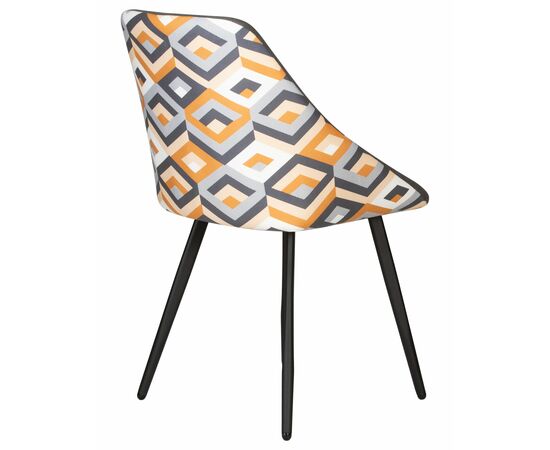 Стул обеденный DOBRIN MARKUS, ЭМАЛЬ ЧЕРНЫЙ МУАР ткань Candy Graphite+Escada Ochre, изображение 4 | Интернет магазин мебели и декора LifeDekor