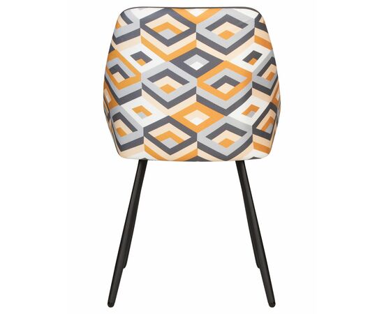 Стул обеденный DOBRIN MARKUS, ЭМАЛЬ ЧЕРНЫЙ МУАР ткань Candy Graphite+Escada Ochre, изображение 5 | Интернет магазин мебели и декора LifeDekor