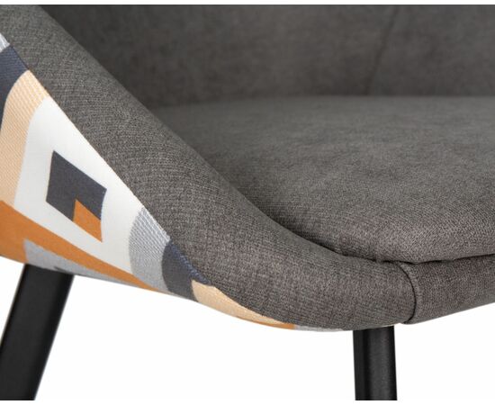 Стул обеденный DOBRIN MARKUS, ЭМАЛЬ ЧЕРНЫЙ МУАР ткань Candy Graphite+Escada Ochre, изображение 7 | Интернет магазин мебели и декора LifeDekor