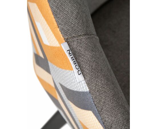 Стул обеденный DOBRIN MARKUS, ЭМАЛЬ ЧЕРНЫЙ МУАР ткань Candy Graphite+Escada Ochre, изображение 8 | Интернет магазин мебели и декора LifeDekor