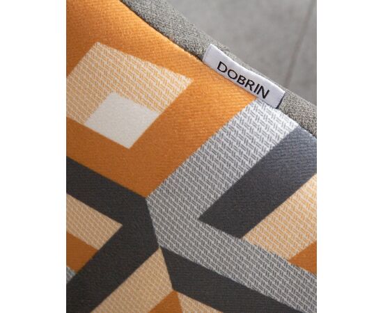 Стул обеденный DOBRIN MARKUS, ЭМАЛЬ ЧЕРНЫЙ МУАР ткань Candy Graphite+Escada Ochre, изображение 9 | Интернет магазин мебели и декора LifeDekor