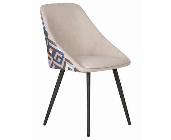 Стул обеденный DOBRIN MARKUS, ЭМАЛЬ ЧЕРНЫЙ МУАР ткань Candy Silver+Escada Ocean, изображение 2 | Интернет магазин мебели и декора LifeDekor