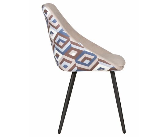 Стул обеденный DOBRIN MARKUS, ЭМАЛЬ ЧЕРНЫЙ МУАР ткань Candy Silver+Escada Ocean, изображение 3 | Интернет магазин мебели и декора LifeDekor