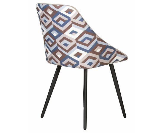 Стул обеденный DOBRIN MARKUS, ЭМАЛЬ ЧЕРНЫЙ МУАР ткань Candy Silver+Escada Ocean, изображение 4 | Интернет магазин мебели и декора LifeDekor