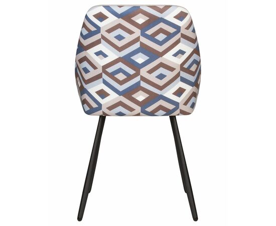 Стул обеденный DOBRIN MARKUS, ЭМАЛЬ ЧЕРНЫЙ МУАР ткань Candy Silver+Escada Ocean, изображение 5 | Интернет магазин мебели и декора LifeDekor