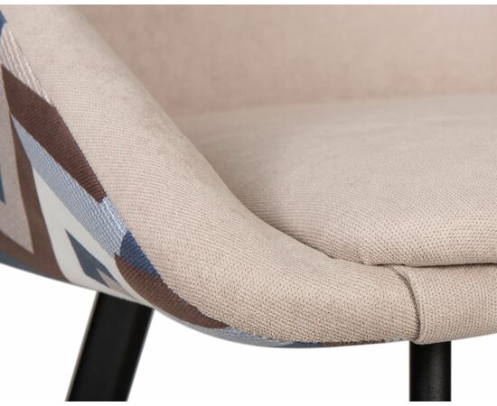 Стул обеденный DOBRIN MARKUS, ЭМАЛЬ ЧЕРНЫЙ МУАР ткань Candy Silver+Escada Ocean, изображение 7 | Интернет магазин мебели и декора LifeDekor