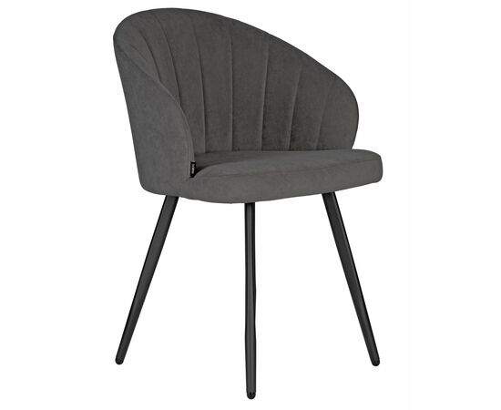 Стул обеденный DOBRIN NAOMI, ЭМАЛЬ ЧЕРНЫЙ МУАР велюр Catania Chocolate, изображение 2 | Интернет магазин мебели и декора LifeDekor