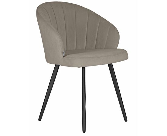 Стул обеденный DOBRIN NAOMI, ЭМАЛЬ ЧЕРНЫЙ МУАР велюр Catania Cocoa, изображение 2 | Интернет магазин мебели и декора LifeDekor