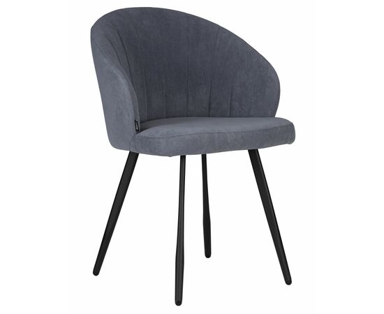 Стул обеденный DOBRIN NAOMI, ЭМАЛЬ ЧЕРНЫЙ МУАР велюр Catania Steel | Интернет магазин мебели и декора LifeDekor
