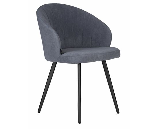 Стул обеденный DOBRIN NAOMI, ЭМАЛЬ ЧЕРНЫЙ МУАР велюр Catania Steel, изображение 2 | Интернет магазин мебели и декора LifeDekor