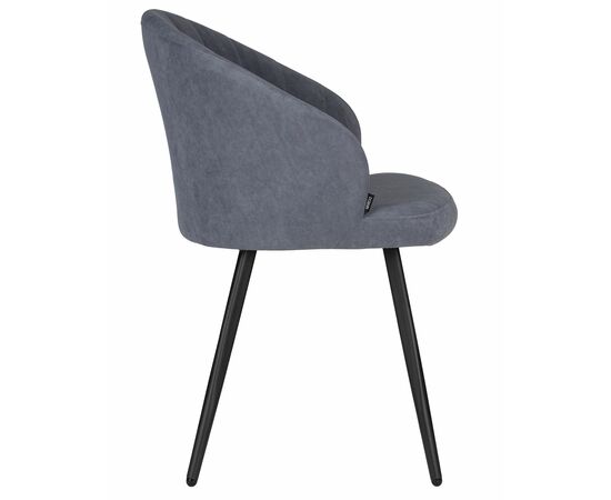Стул обеденный DOBRIN NAOMI, ЭМАЛЬ ЧЕРНЫЙ МУАР велюр Catania Steel, изображение 3 | Интернет магазин мебели и декора LifeDekor