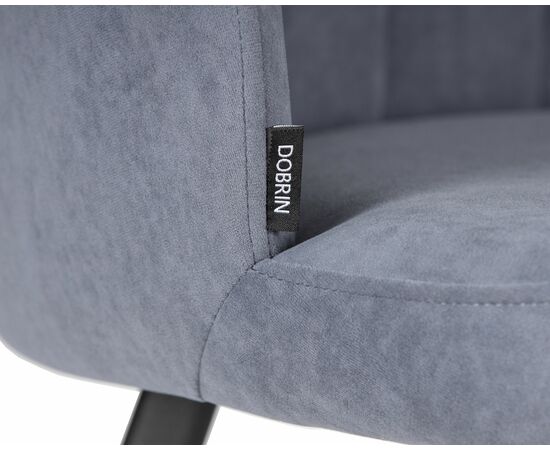 Стул обеденный DOBRIN NAOMI, ЭМАЛЬ ЧЕРНЫЙ МУАР велюр Catania Steel, изображение 7 | Интернет магазин мебели и декора LifeDekor