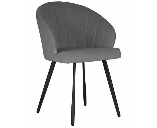 Стул обеденный DOBRIN NAOMI, ЭМАЛЬ ЧЕРНЫЙ МУАР велюр Catania Stone | Интернет магазин мебели и декора LifeDekor
