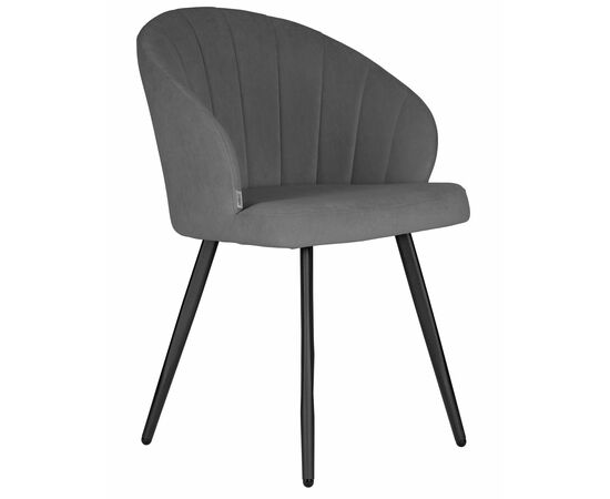 Стул обеденный DOBRIN NAOMI, ЭМАЛЬ ЧЕРНЫЙ МУАР велюр Catania Stone, изображение 2 | Интернет магазин мебели и декора LifeDekor