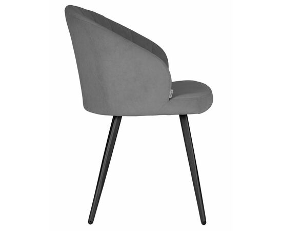 Стул обеденный DOBRIN NAOMI, ЭМАЛЬ ЧЕРНЫЙ МУАР велюр Catania Stone, изображение 3 | Интернет магазин мебели и декора LifeDekor