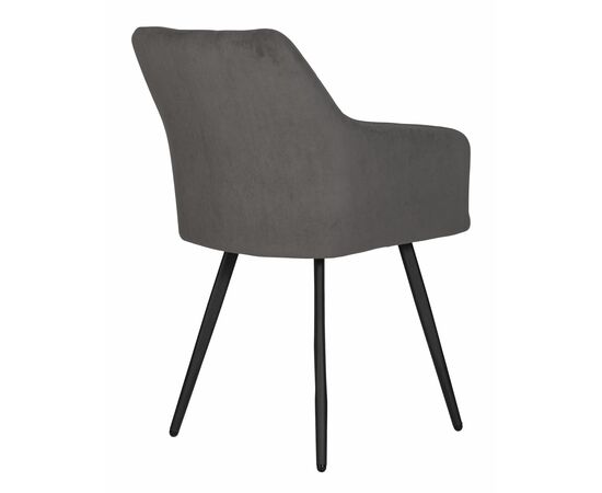 Стул обеденный DOBRIN ROBY, ЭМАЛЬ ЧЕРНЫЙ МУАР велюр Catania Chocolate, изображение 4 | Интернет магазин мебели и декора LifeDekor