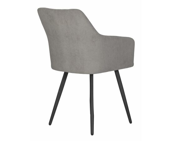 Стул обеденный DOBRIN ROBY, ЭМАЛЬ ЧЕРНЫЙ МУАР велюр Catania Cocoa, изображение 4 | Интернет магазин мебели и декора LifeDekor